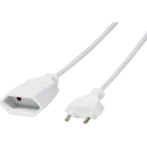 LogiLink CEE 7/16 Euro-Stromverlängerungskabel 2 m, weißer Flachstecker