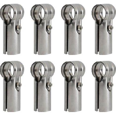 Paquete de 8 abrazaderas para mangueras en forma de T de acero inoxidable de 3,2 cm, con tornillos y tuercas, aptas para uso doméstico y en almacenes. (1/4)
