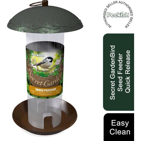 Peckish Secret GardenBird Seed Feeder Quick Release Base Easy Clean Round Perch (1/4)