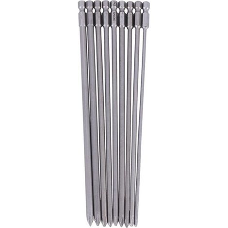9 lange Kreuzschlitzschraubendreher-Bits 1/4" 200 mm PH1 PH2 magnetischer S2 Bohrer (1/5)