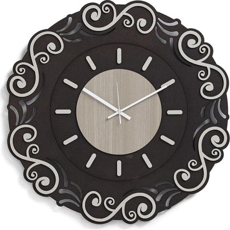 Orologio tondo parete D30 senza numeri in legno laminato RSN