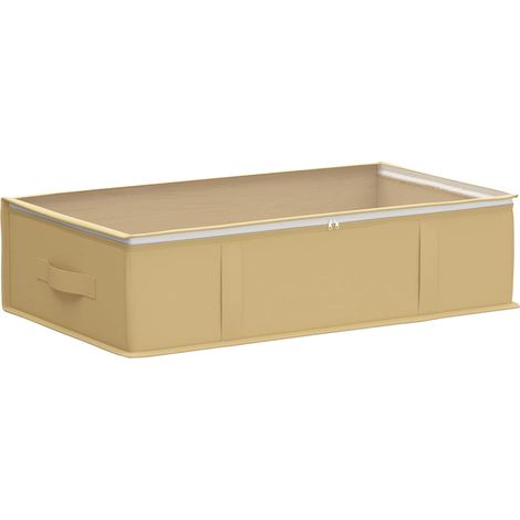 vidaXL Storage Box with Transparent Top Window Cream 70 x 40 x 18 cm