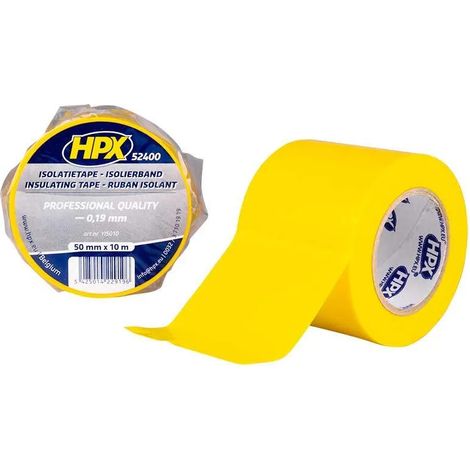 Ruban isolant PVC TAPE 52400, jaune, 50 mm x 10m