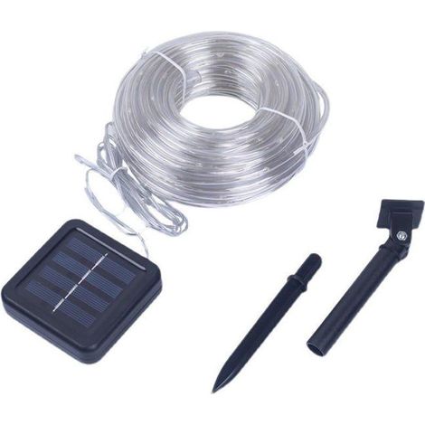 Bande lumineuse LED tubulaire solaire, lampe en tube décorative pour jardin et cour extérieure, lumière bleue, 12 mètres, 100 lampes (1/5)