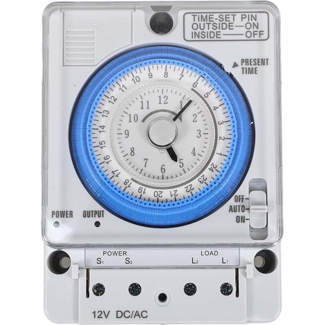 Minuterie Mécanique Cuisine, Interrupteur 16A 250V, Pc Blanc (1/5)
