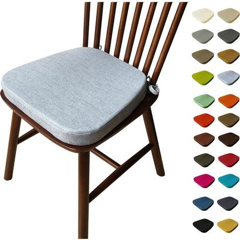 Galette De Chaise avec Attaches, 3/5/8 Epaisseur 40x38/43x40/43x42cm Coussin de Siège Lavable, Antidérapant, Galette De Chaise Dehoussable D'Interieur/Exterieur(E13,43X42X335cm) (1/5)