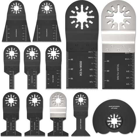 Multifunktions-Sägeblatt, Präzisions-Schneidwerkzeug, 12-tlg. oszillierendes Mehrblatt-Schneidwerkzeug für Metall, Holz und Kunststoff (1/5)