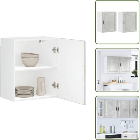 The Living Store Armarios pared para cocina 2 uds Porto gris hormigón - Armario de pared