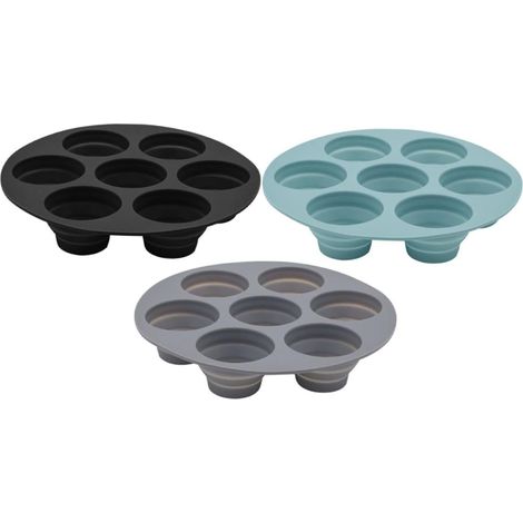 3 Pièces Moule à Muffins Silicone Cavités Moules à Cupcakes Antiadhésifs pour Cuisson Lot à Muffins,Parent,- (1/5)