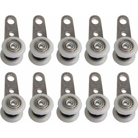 Lot De 10 Roulettes Pour Baies Vitres Ou Portes Coulissantes - En Mtal Et En Plastique - 4,5 X 1,9 Cm, (1/4)
