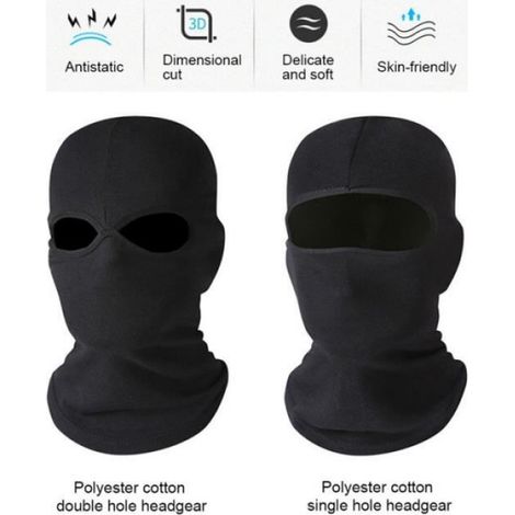 Cagoule - Couverture Complète Visage Oreilles Cou - Ski Cyclisme Randonnée Tactique - Taille Unique Noir (1/4)