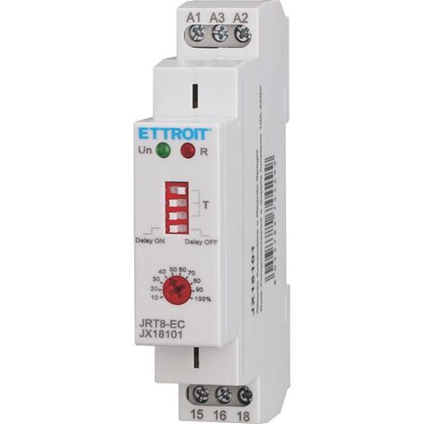 ETTROIT Doppelfunktions-Zeitrelais, Ein-/Aus-Verzögerung, AC 230 V, 1 SPDT, 10 A – JX18101