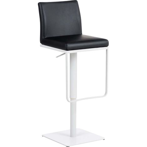 Tabouret de bar Panama revêtement similicuir Noir Blanc (1/5)