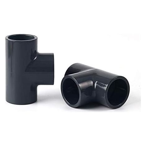 Lot de 2 raccords en T pour piscine en PVC 90° - Ø 50 mm - Manchon adhésif à 90° (1/5)