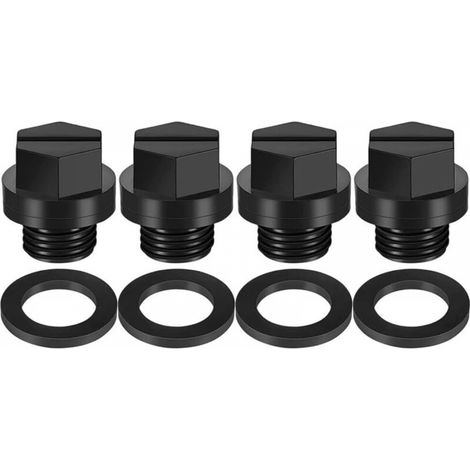 Lot de 4 Bouchons de Vidange pour Pompe de Piscine avec Joints Compatibles avec Hayward SPX1700FG,Noir (1/5)
