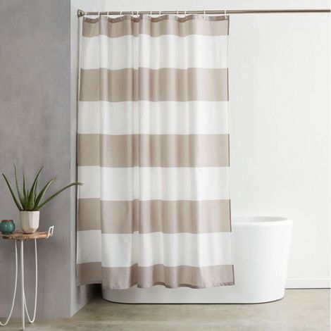 Rideau de douche marron, 180180 cm, lavable en machine, imperméable, épais, convient aux baignoires de salle de bain . (1/5)
