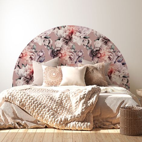 Stickers tête de lit - Fleurs - 160 x 130 cm - Pour lits (120 à 140 cm) - Adhésif MAT (1/2)
