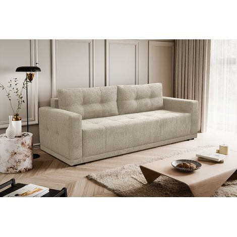 Lusso Sofa mit Schlaffunktion und Bettzeugcontainer Beige (1/5)
