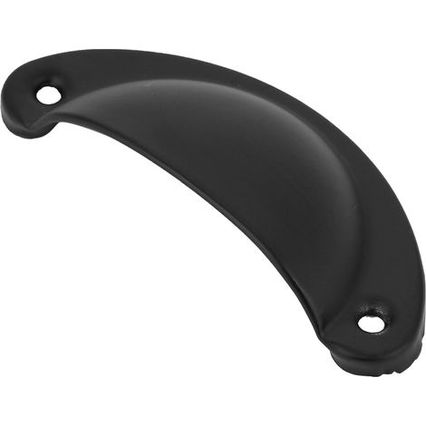 Bouton de tiroir/meuble en métal, poignée de tirage antique en forme de coquillage (noir) (1/5)