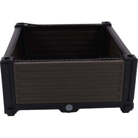 Grande jardinière à capacité élevée, design rayé polyvalent, avec trous de drainage, pour jardin, balcon et extérieur (1/5)