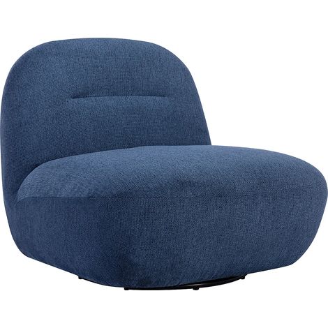 Fauteuil pivotant en tissu texturé bleu POZETI (1/5)