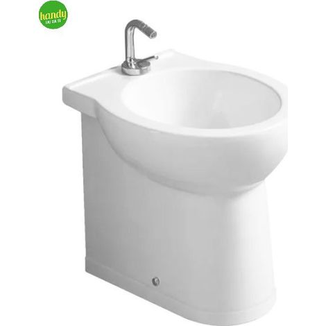 Bidet a terra filo parete in ceramica serie ischia BARBOTTINA