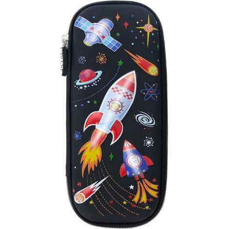 Trousse à crayons pour filles, adorable trousse chat 3D en EVA avec compartiments, pochette porte-stylos, cadeau scolaire (fusée) Bd-yxt17 (1/5)