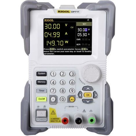 ALIMENTATION DE LABORATOIRE RÉGLABLE RIGOL DP711 0 - 30 V 0 - 5 A 150 W RS-232 TÉLÉCOMMANDABLE, OVP, PROGRAMMABLE NBR. DE SORTIE (1/4)