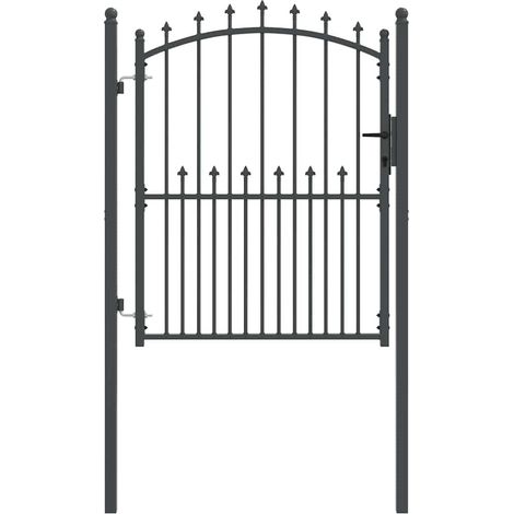 Fence Gate with Spikes EMMEN 150 x 100 cm Powder-coated steel vidaXL