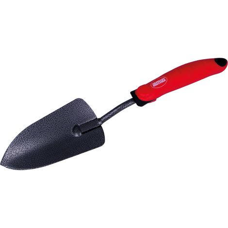Pelle de jardinage petite et large avec poignée ABS et corps en acier pour le travail dans le jardin et la plantation à la maison Outils de jardin rouge-noir Mesures - 13 1/2". (1/5)