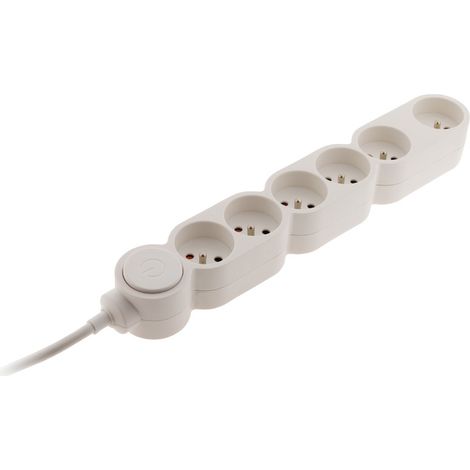 Bloc Home 6 prises 16A 2P+T + parafoudre - Blanc -
