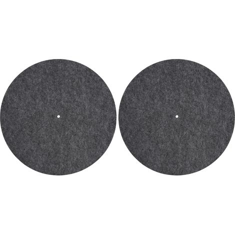 Tapis anti-statique pour tourne-disques vinyle, réduction des vibrations, 2 pièces souples pour platine vinyle (1/5)