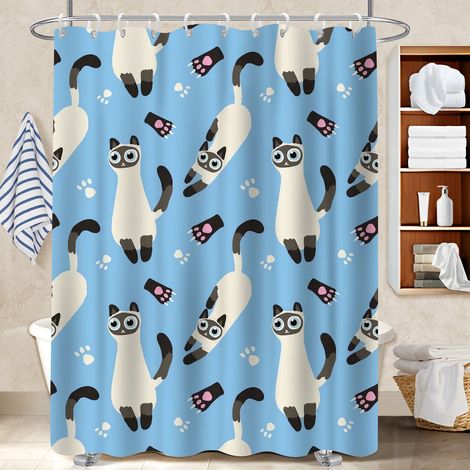 Voile de douche fluide en polyester 180x180 fluide rideau étanche pour maison secondaire (1/5)