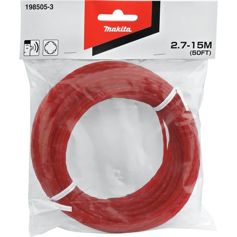 198505-3 Hilo de nylon tIpo trebol de cuatro hojas 2,7 mm x 15 m, rojo