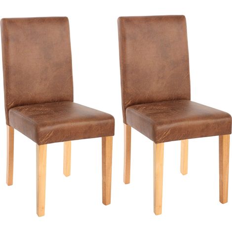 [NUNCA USADO] Lote de 2 sillas de comedor Silla de cocina Littau, textil, imitación de ante, patas claras