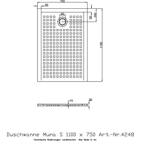 Receptor De Ducha Hoesch Muna S Con Slase 1100X750X30Mm Blanco