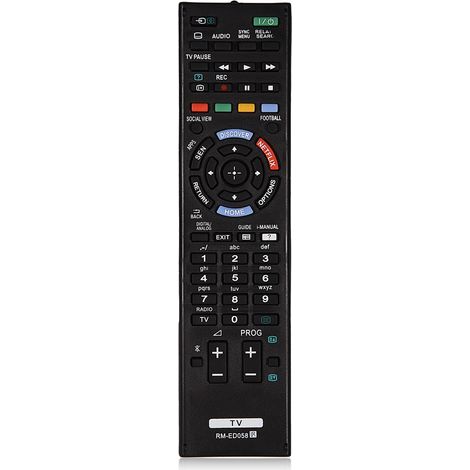 Schwarze Ersatzfernbedienung für Sony TV RM-ED058 (1/5)