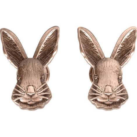 Lot de 2 poignées de tiroir en forme de lapin, accessoire de rangement pour meubles de cuisine-4.90X3.50X2.60CM-Red (1/3)