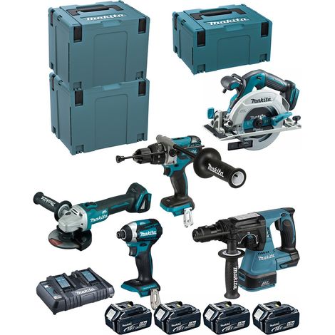Pack de 5 outils MAKITA DLX5038PTJ 18V Li-Ion (4x5Ah) en MAKPAC
