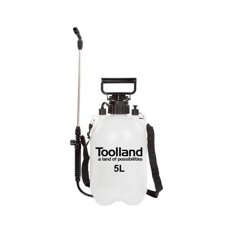 Toolland Vaporisateur à pression, lance, buse réglable, indicateur de niveau, sangle, 5 L, système à pompe, blanc/noir (1/4)