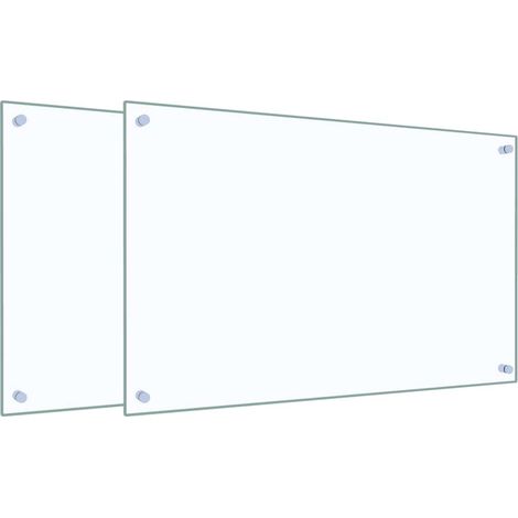 Dosserets de cuisine 2 pcs transparent 80x50 cm verre trempé