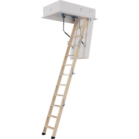 Dolle Bodentreppe clickFIX® 4-teilig bis 274cm Raumhöhe mit U-Wert 0,49 Deckenöffnung 110x60cm