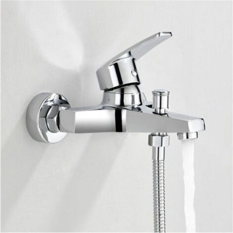 Robinet mitigeur de baignoire Robinet de baignoire/douche Robinet mitigeur en laiton chromé (1/4)