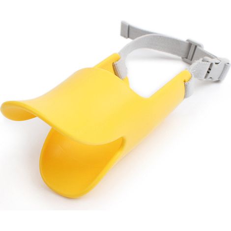 Muselière en silicone jaune L, confortable et résistante aux morsures, en forme de bouche de canard, pour le dressage des chiens