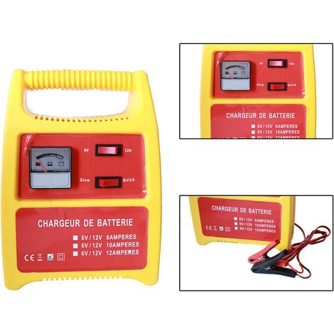 CARICABATTERIA AUTO 12V MOTO 6V CARICA BATTERIE 8 12 A ACCESSORI CAVI 724ec