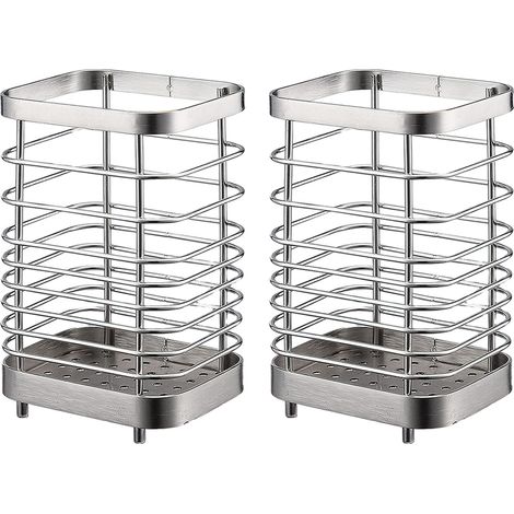 2Étagère de rangement pour ustensiles de cuisine, en acier inoxydable (1/5)