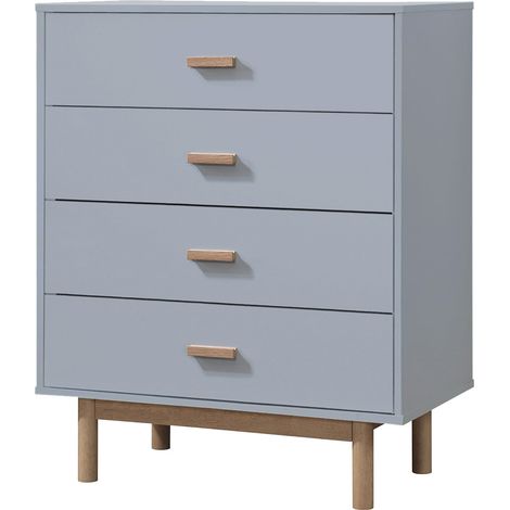 Melanie-Commode à 4 tiroirs en aspect chêne gris (1/5)