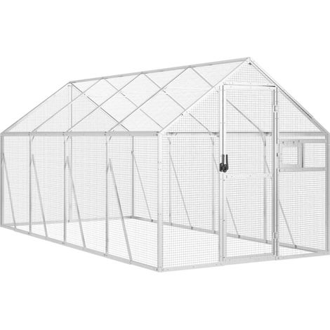Volière argenté 1,79x4x1,85 m aluminium (1/5)
