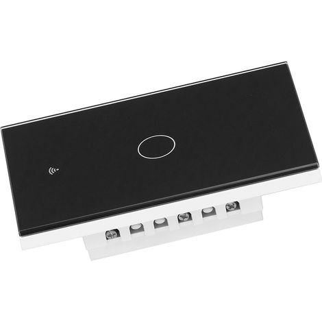 Interrupteur tactile unique pour Zigbee Tuya, plaque murale avec commande vocale 100-240 V, noir (1/5)