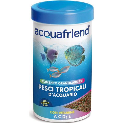 Nourriture granulée avec vitamines et oméga 3 et 6 pour poissons d'aquarium tropicaux 100 g
